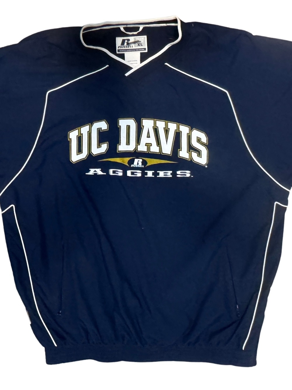 Russell Athletic Navy and White Team Pullover